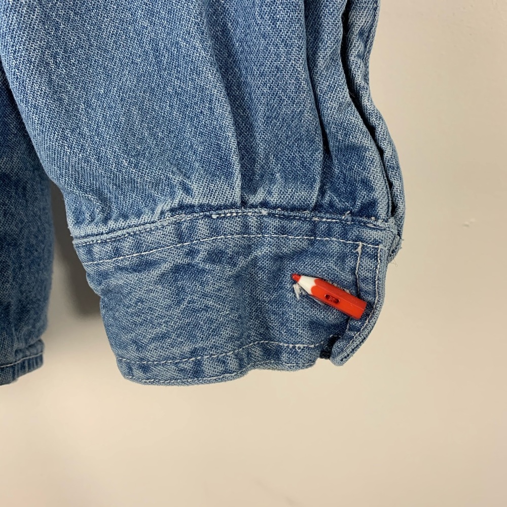 Vintage School Teacher Denim Button Up Shirt Small - Picture 4 of 11
